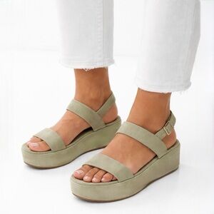 [Sergio Rossi] Neutral Suede Platform Sandals
